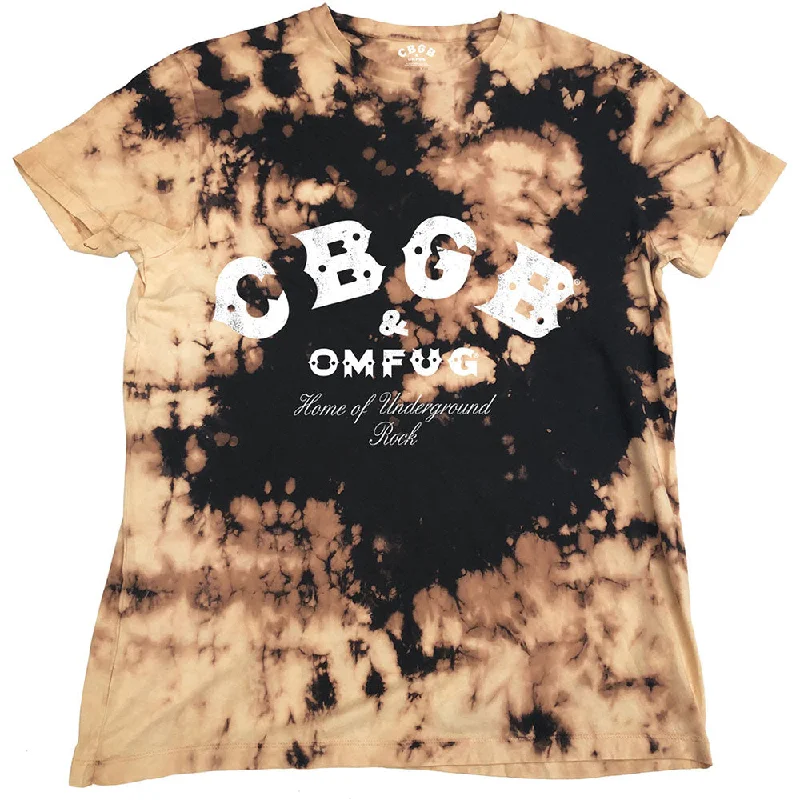 CBGB | Official Band T-Shirt | Classic Logo (Dip-Dye) Striped Floral Plaid