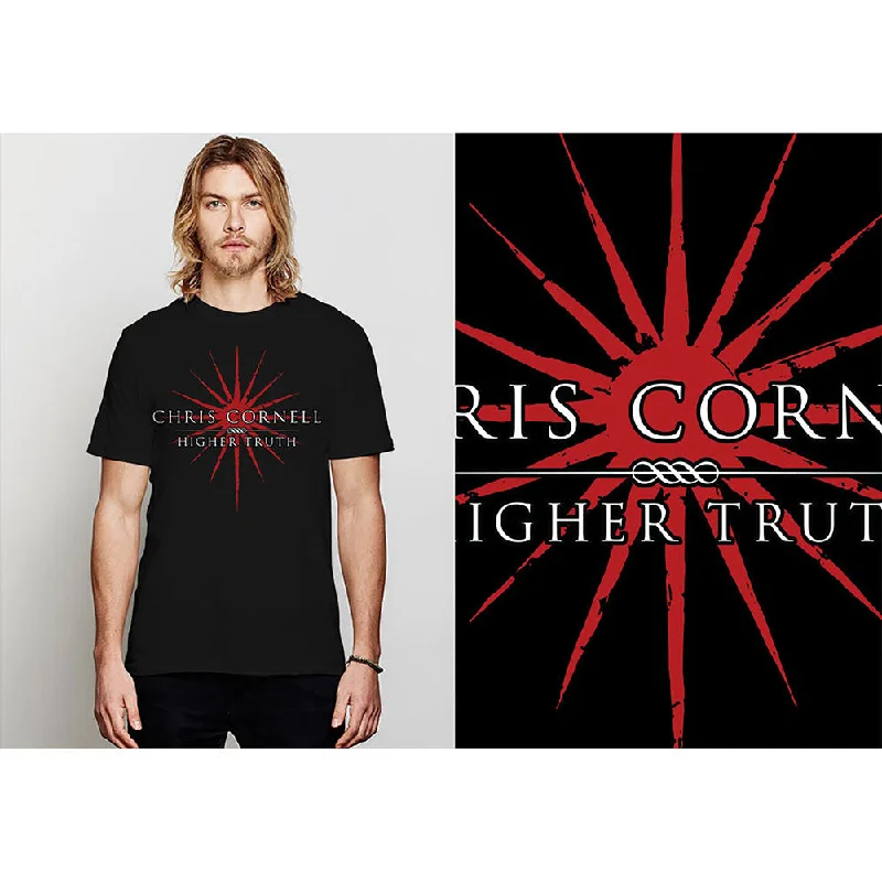 Chris Cornell | Official Band T-Shirt | Higher Truth Cotton Fabric Linen Fabric Terry Fabric