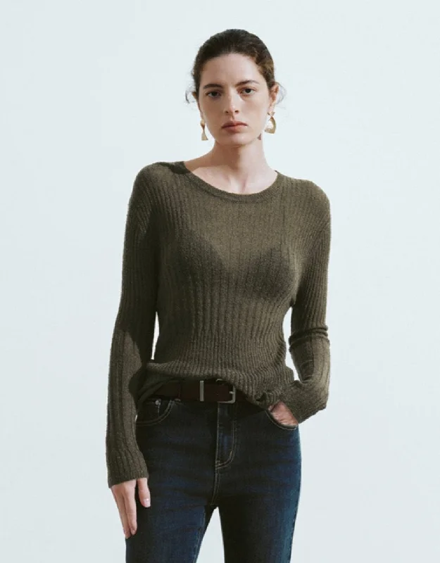 Crew Neck Knitted T-Shirt Modern Contemporary Chic