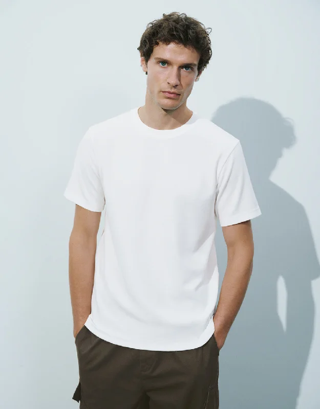 Crew Neck Straight T-Shirt Collared T-Shirt Boat Neck A-Line