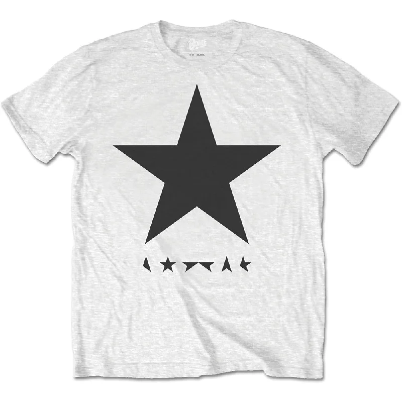 David Bowie | Official Band T-Shirt | Blackstar (on White) Striped Floral Plaid