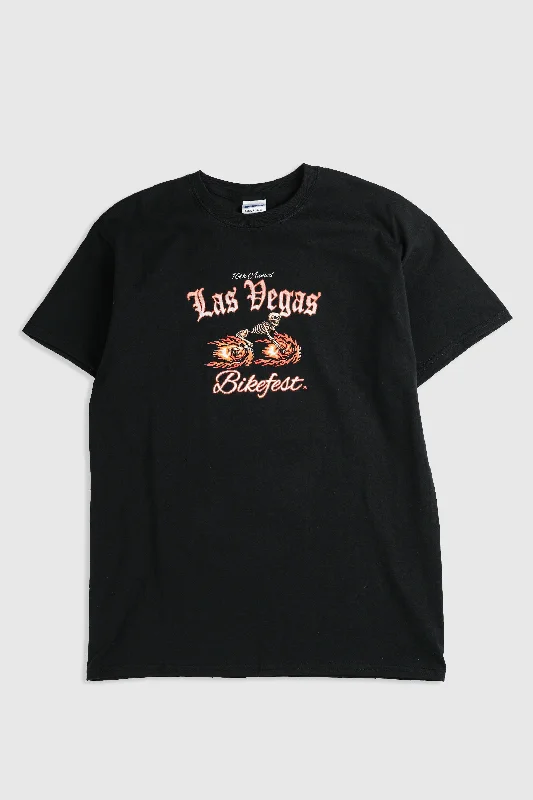 Deadstock Las Vegas Bike Fest Tee - M Zippered Front Buttoned Front Snap Front