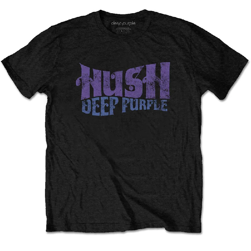 Deep Purple | Official Band T-Shirt | Hush V-Neck T-Shirt Long Sleeve Cotton