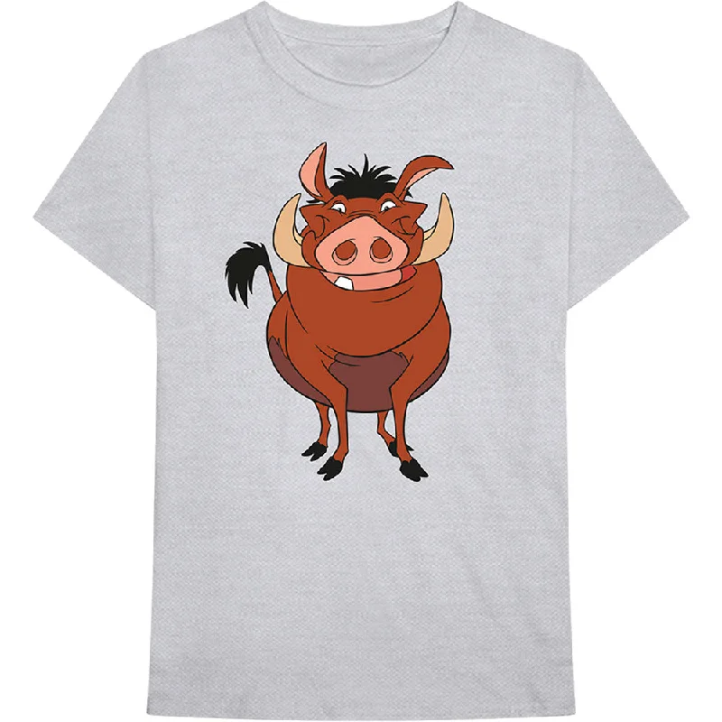 Disney | Official Band T-Shirt | Lion King - Pumbaa Pose Hooded Caped Shawl Collar