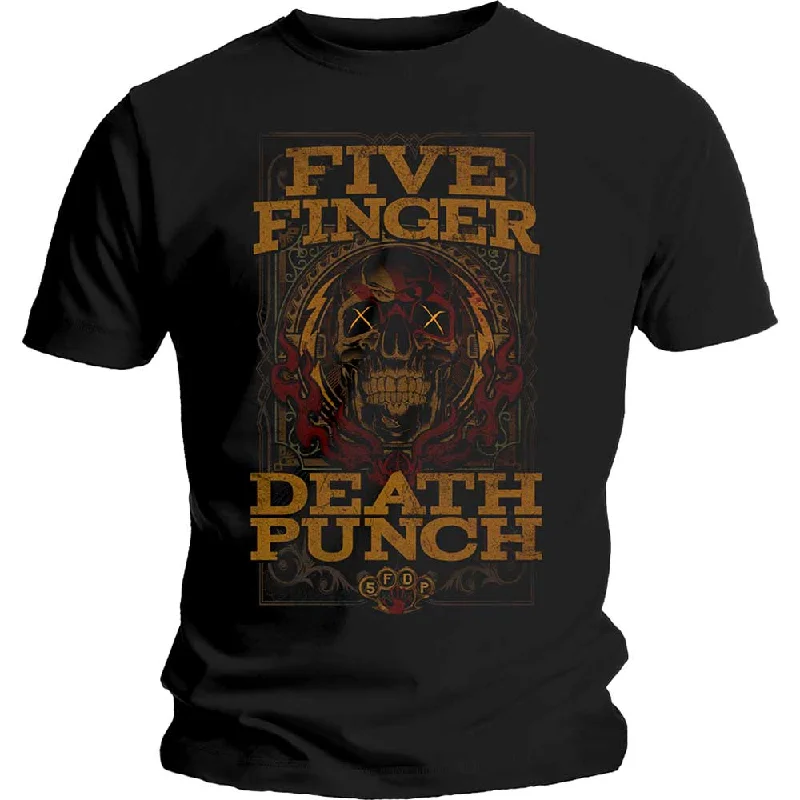 Five Finger Death Punch | Official Band T-Shirt | Wanted Thin T-Shirt Open Front Quick Dry