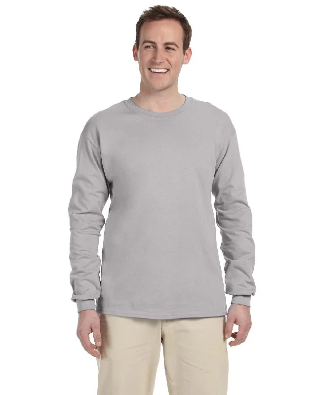 Fruit of the Loom Lightweight Long Sleeve T-Shirt | Silver Anti-Shrink Durable Soft