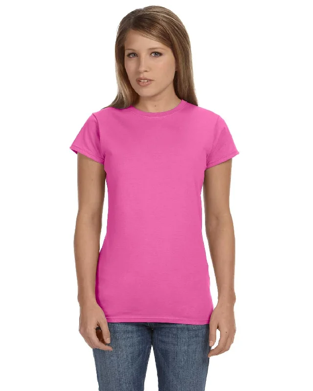 Gildan Ladies SoftStyle T-Shirt | Azalea Embroidered Appliqued Beaded