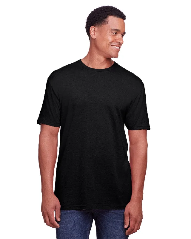 Gildan Mens Softstyle CVC T-Shirt | Pitch Black Silk Blend Satin Velvet