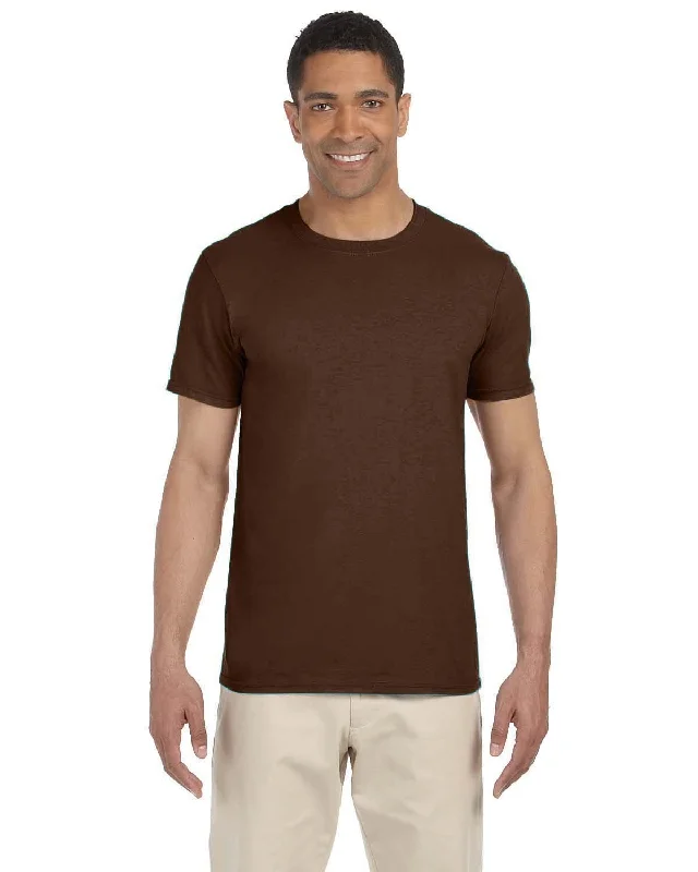 Gildan SoftStyle T-Shirt | Dark Chocolate Boxy Fit Fitted Loose