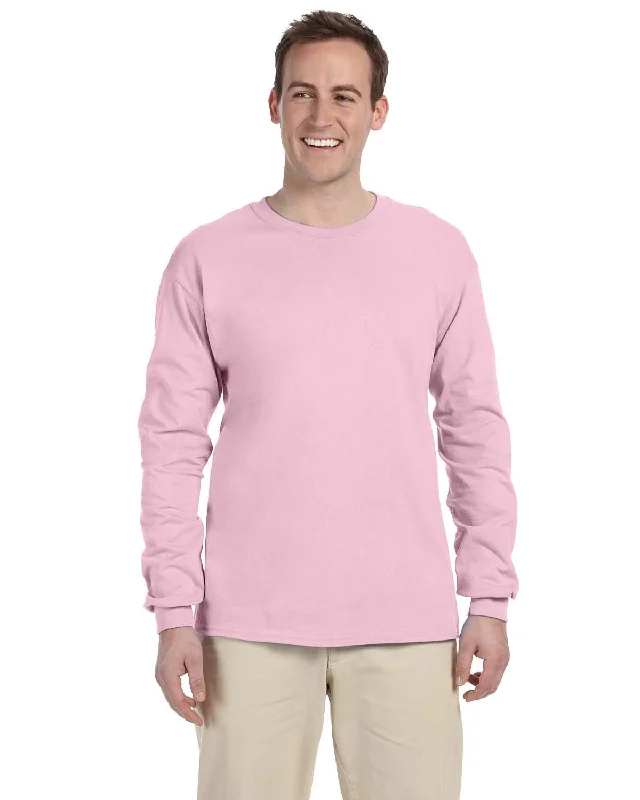 Gildan Ultra Cotton Heavyweight Long Sleeve T-Shirt | Light Pink Basic T-Shirt Crew Neck Short Sleeve