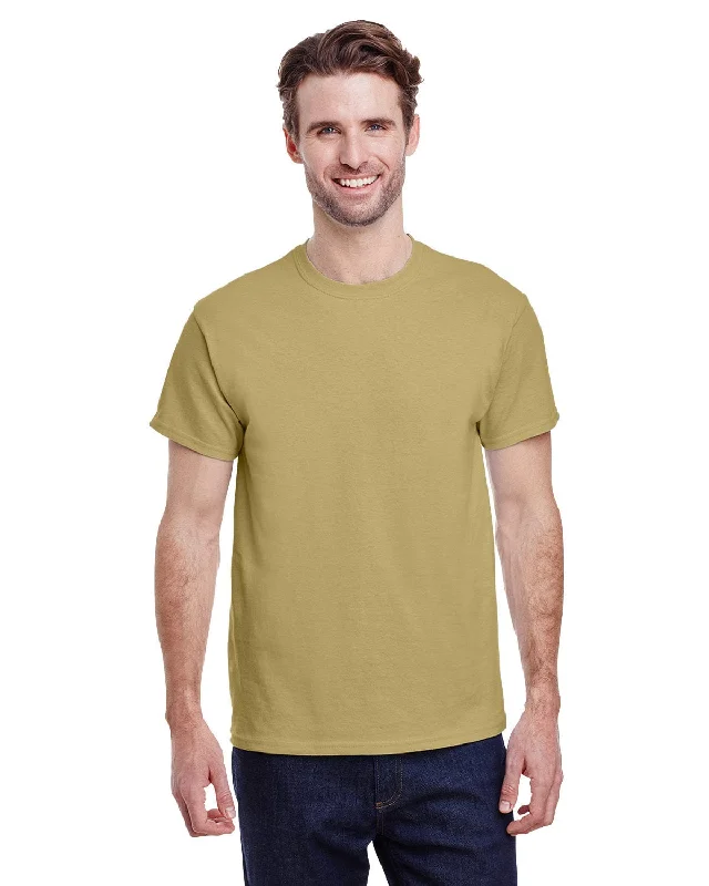 Gildan Ultra Cotton Heavyweight T-Shirt | Tan Print Jacquard Patchwork