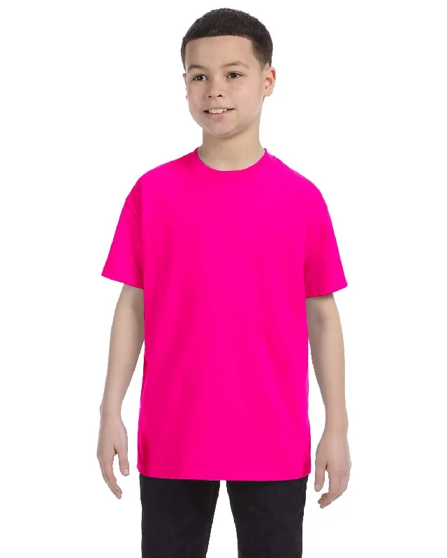 Gildan Youth Lightweight 100% Cotton T-Shirt | Heliconia Solid Print Embellished