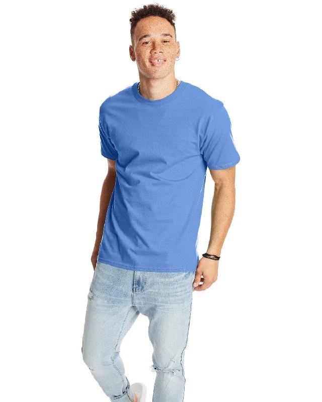 Hanes Beefy-T T-Shirt | Carolina Blue Rayon Fabric Velvet Fabric Corduroy Fabric