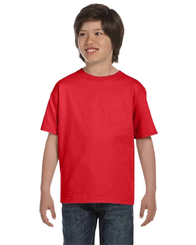 Hanes Youth ComfortSoft T-Shirt | Athletic Red Front Pockets Side Pockets Patch Pockets