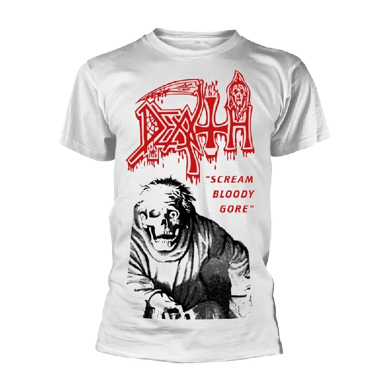 Death Unisex T-shirt: Scream Bloody Gore (back print) Welt Pockets Slit Pockets