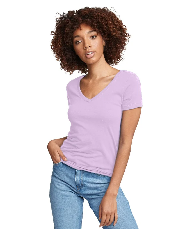 Next Level Ladies Ideal V-Neck Tee | Lilac Chenille Blend Fleece Blend Nylon Blend