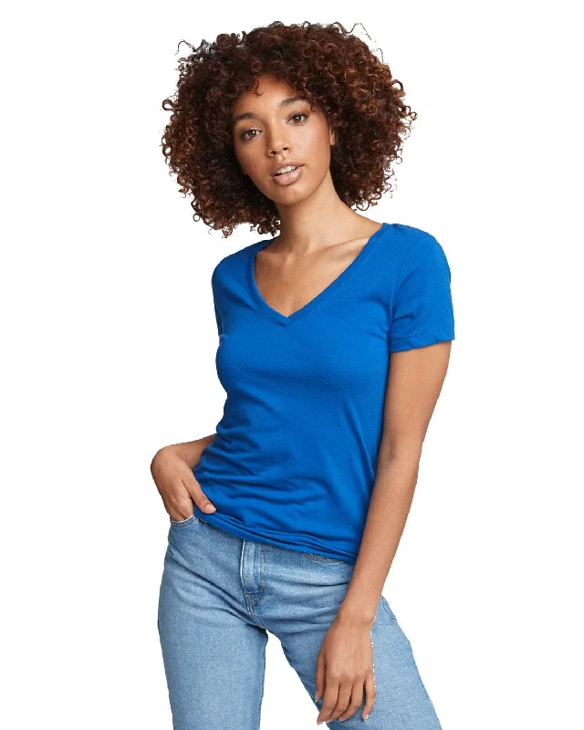 Next Level Ladies Ideal V-Neck Tee | Royal Boxy Fit Fitted Loose