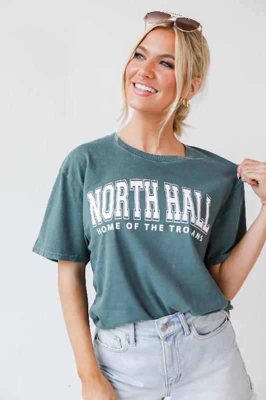 North Hall Home Of The Trojans Tee Seamless Knitted Crochet