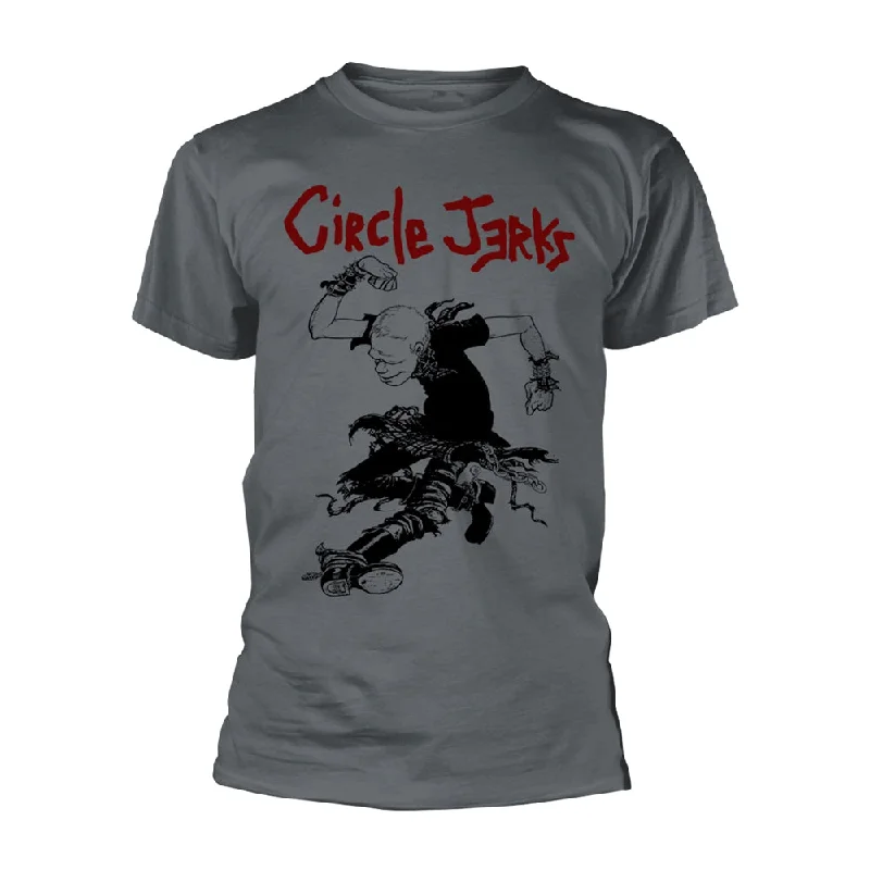 Circle Jerks Unisex T-shirt: I'M Gonna Live (Charcoal) Graphic Embroidered Appliqued