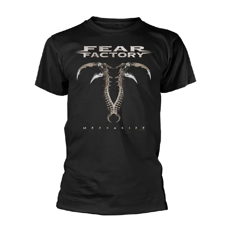 Fear Factory Unisex T-shirt: Mechanize (back print) Wool Fabric Cashmere Fabric Tweed Fabric