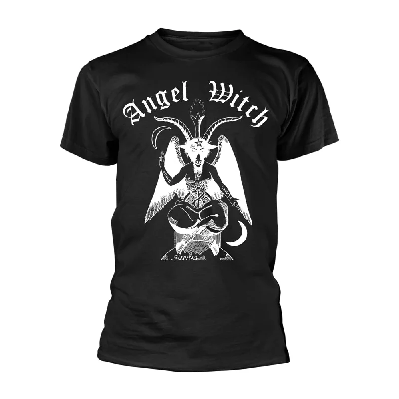 Angel Witch Unisex T-shirt: Baphomet (Black) Jersey Fabric Tulle Fabric Batik Fabric