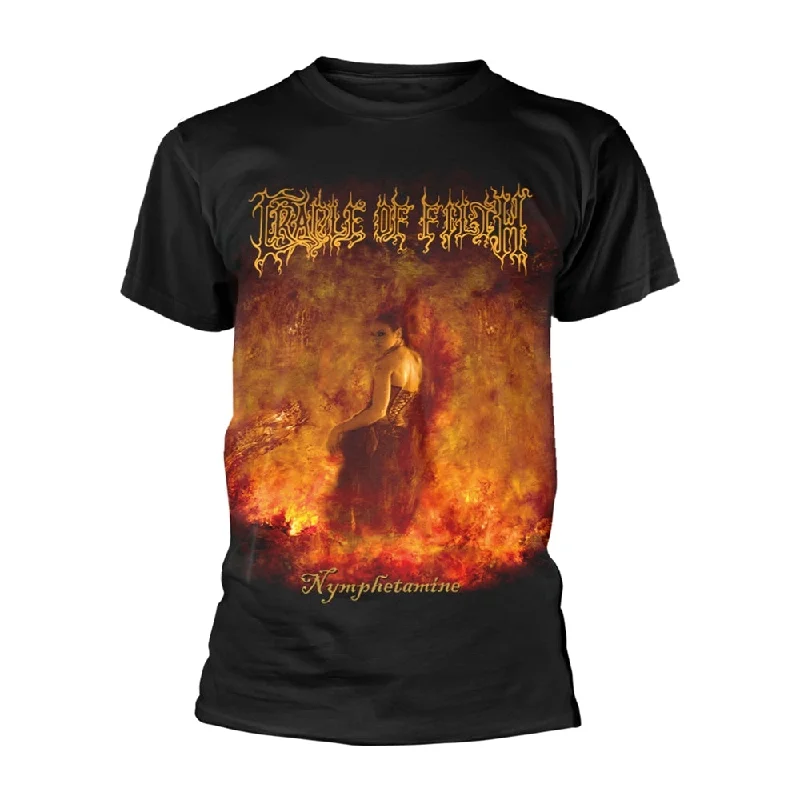 Cradle Of Filth Unisex T-shirt: Nymphetamine Album (back print) Notch Collar Peter Pan Collar Cowl Neck