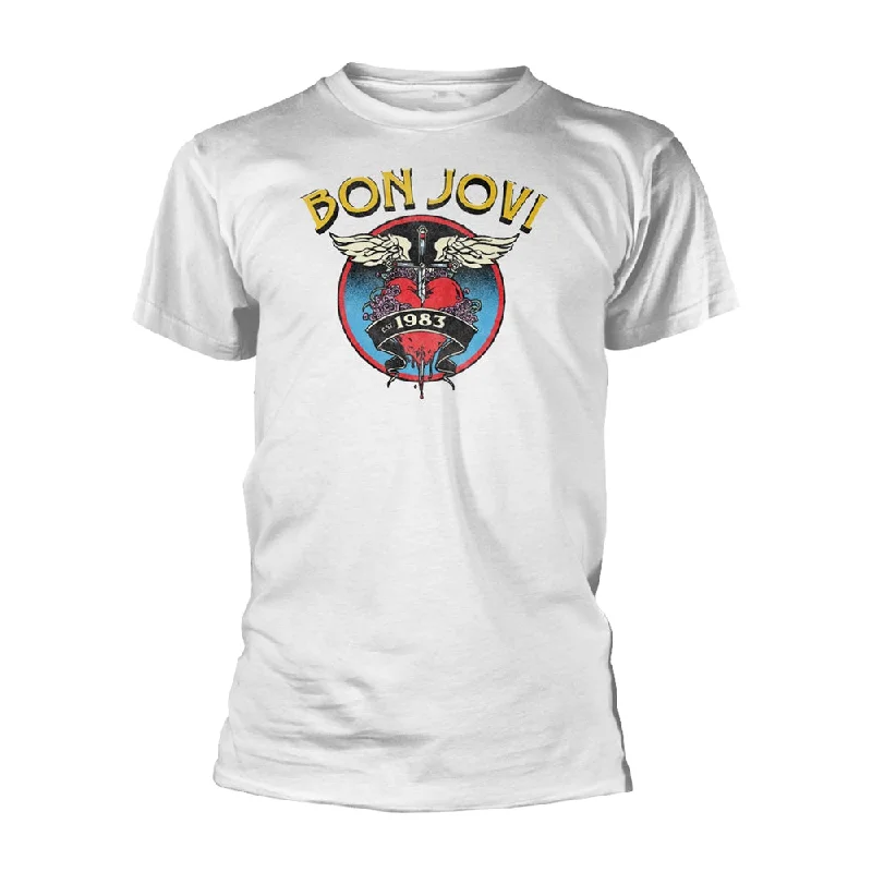 Bon Jovi Unisex T-shirt: Heart '83 Cashmere Blend Cotton Blend Poly Blend