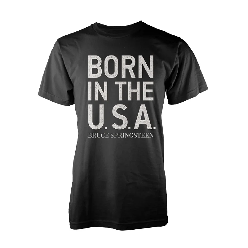 Bruce Springsteen Unisex T-shirt: Born In The USA Notch Collar Peter Pan Collar Cowl Neck