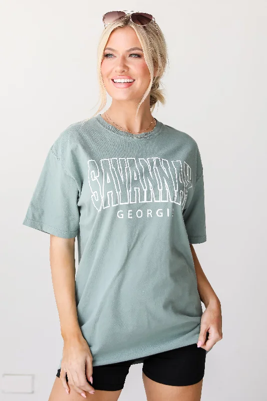 Seafoam Savannah Georgia Tee Terry Blend Velvet Blend Canvas Blend