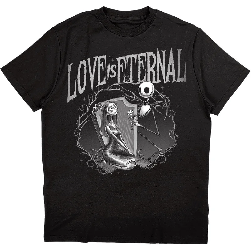 Disney | Official Band T-Shirt | The Nightmare Before Christmas Jack & Sally Love Is Eternal (Small) Beaded Sequined Faux Fur