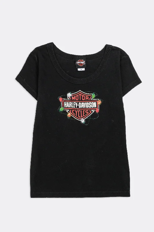 Vintage Harley Tee Mesh Blend Leather Blend Suede Blend