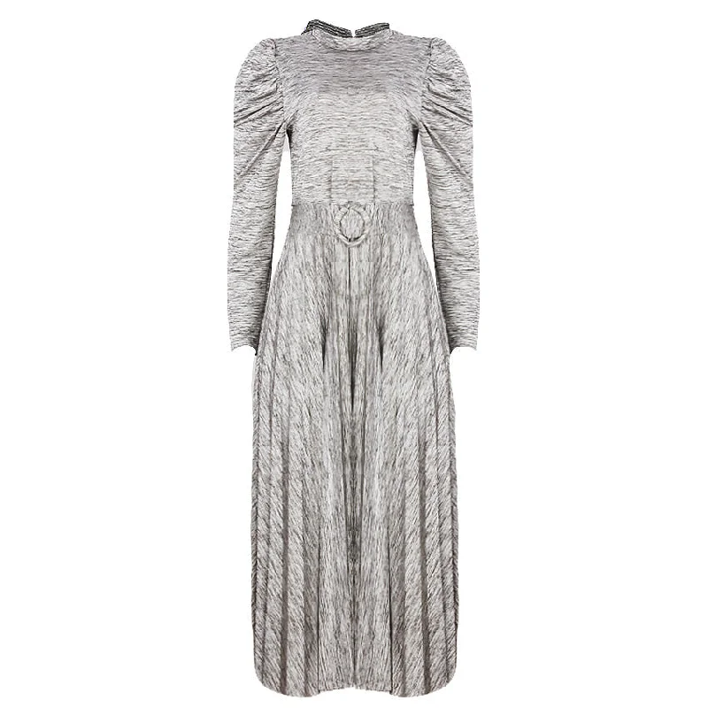 REDTAG Grey Casual Midi Dress Cozy Ribbed Knit Midi Dress