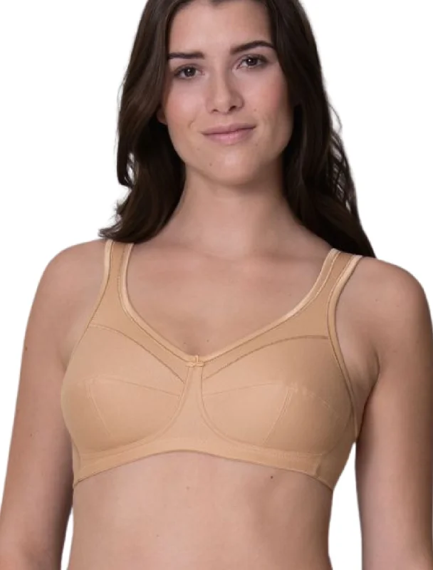 Anita Jana Comfort Cotton Soft Cup Bra, Deep Sand | Beige Anita Jana Bra | Beige Anita Jana Wireless Bra Soft Lace Bralette