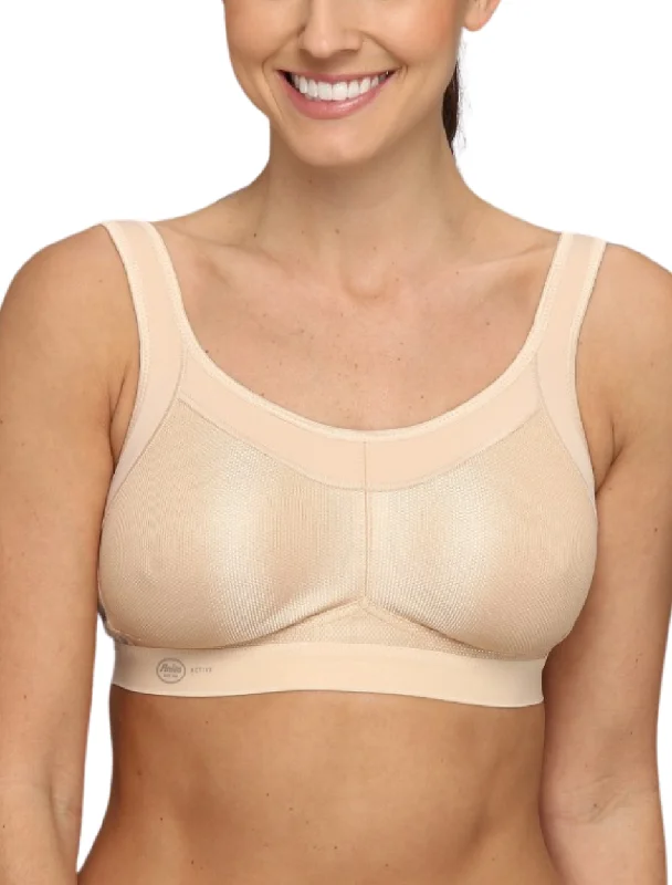 Anita Active Momentum Wire Free Sports Bra, Desert | Anita Wireless Sports Bras Soft Lace Bra