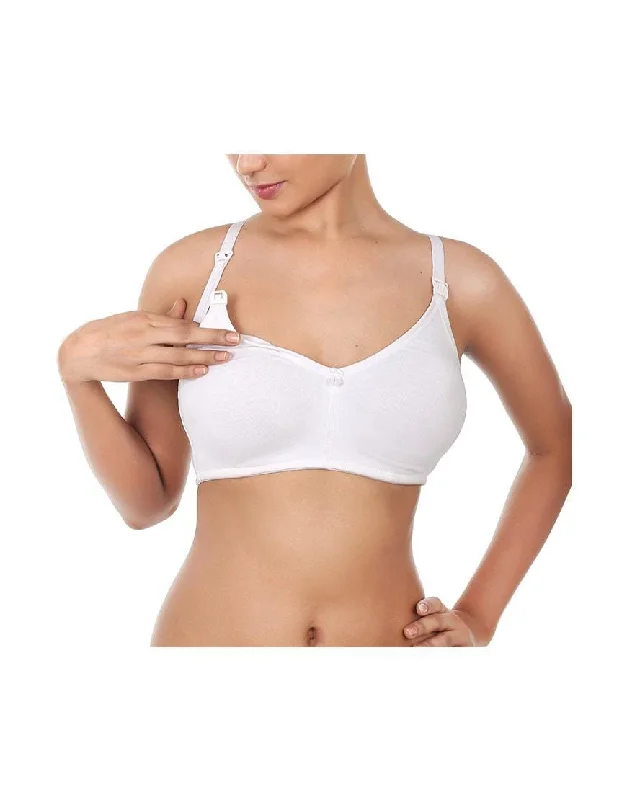 Double layered Nursing Bra-White Contour Bra Style