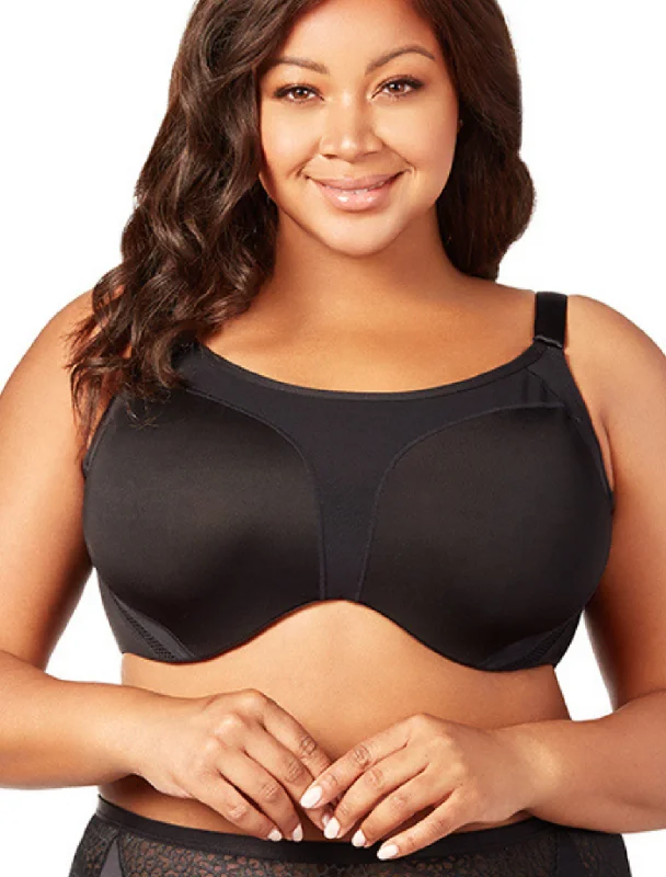 Elila Microfiber Underwire Sports Bra, Black | Black Elila Sports Bras Sexy Mesh Bralette