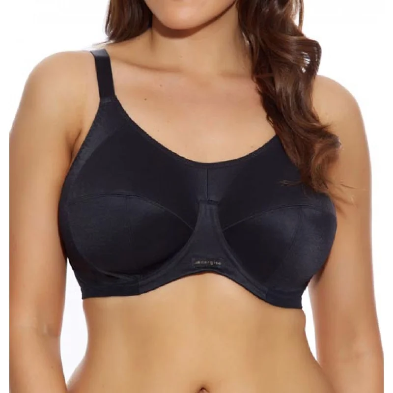 Elomi Energise Sports Bra With Underwire, Black | Elomi Sports Bras | Black Elomi Sports Bras Push-Up Padded Bra