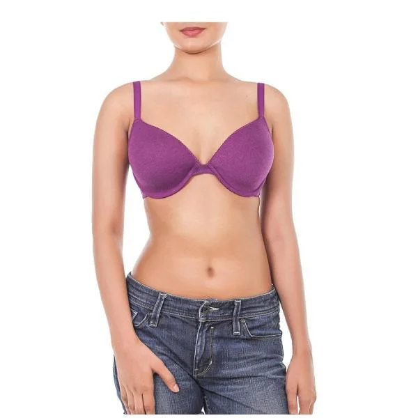 Everyday Wear Padded Underwired Bra With Lace Wings Adjustable Fit Bra