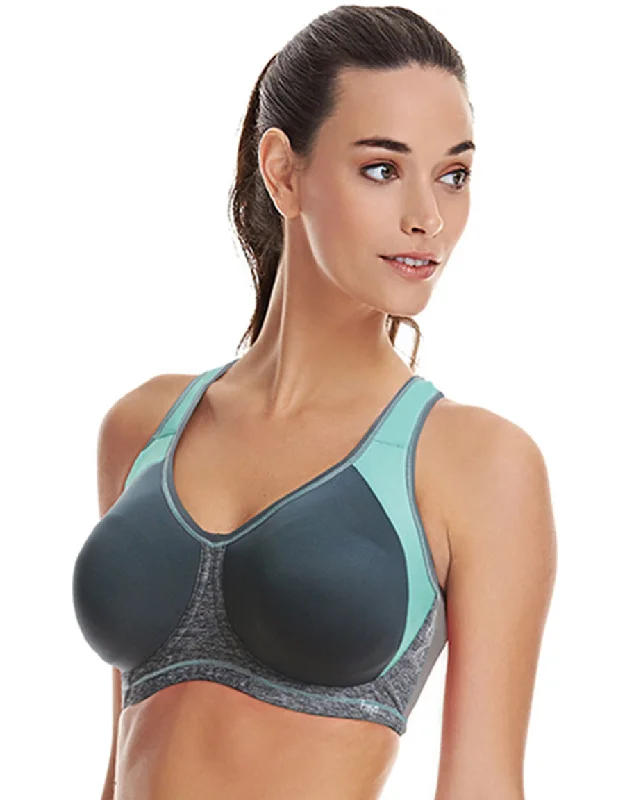 The Freya Active Sonic Underwire Molded Sports Bra, Carbon Grey | Freya Sports Bra Simple Wireless Bra