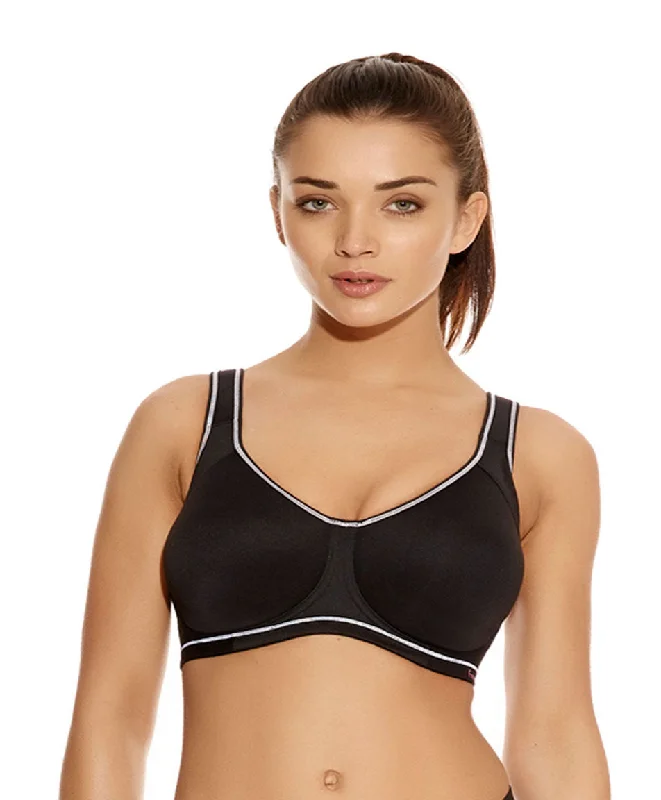 The Freya Active Sonic Underwire Molded Sports Bra, Storm Black Soft Mesh Bra