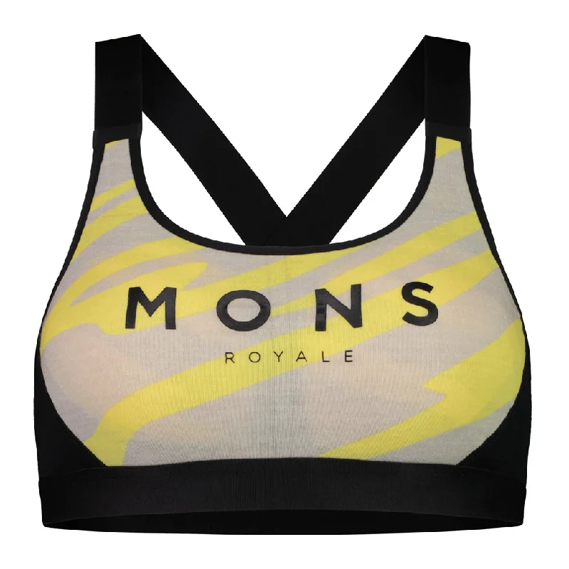 Mons Royale Women's Stella X-Back Bra Stretchy Full Coverage