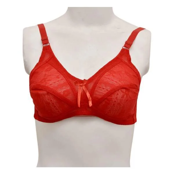 Net Fancy Matching Color Bra High Support Bra