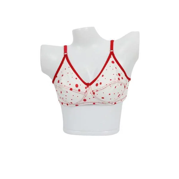 Polka Dots Non-Padded Cotton Bra Sporty Compression Bra