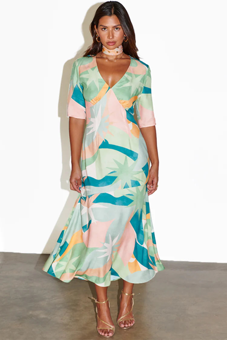 Sage Lyra Poppy Midi Dress Fashionable A-Line Midi Dress