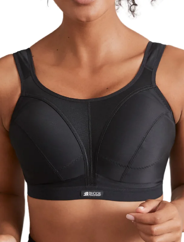 Shock Absorber D+ Max Support Sports Bra, Black | High Impact Sports Bra Black Comfort Fit Bralette