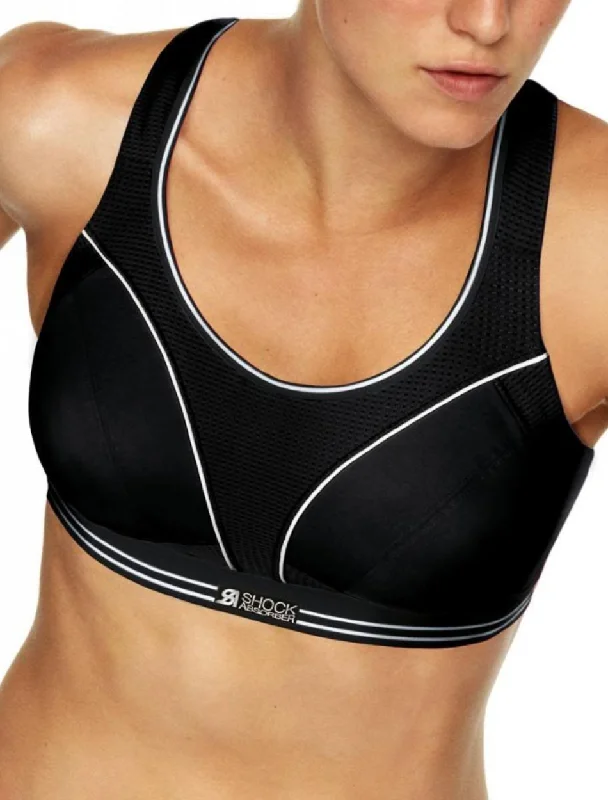 Shock Absorber Ultimate Run Bra, Black | Black Non Wired Sports Bras Full Coverage Bra