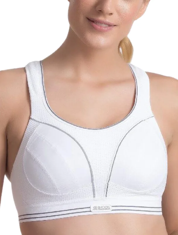 Shock Absorber Ultimate Run Bra, White | White High Impact Sports Bras Trendy Sports Bra