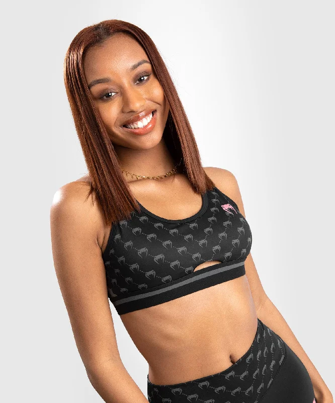 Venum Monogram Sports Bra - Black/Pink Gold Padded Push-Up Bra