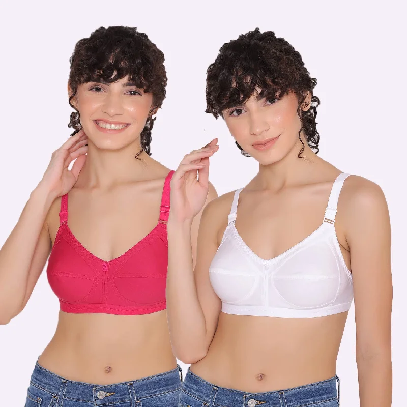 Women's full coverage cotton bra (Pack of 2) -BELLA Comfortable Bralette Style