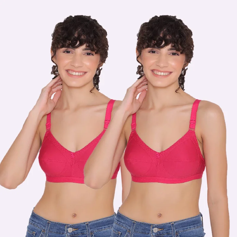 Women's full coverage cotton bra (Pack of 2) -BELLA High Support Sports Bra